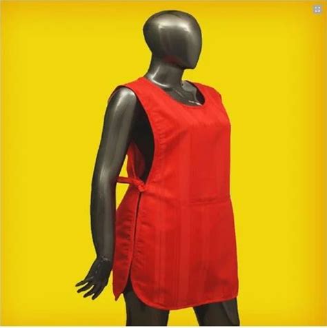 Microfiber Plain Red Double Sided Disposable Apron For Safety