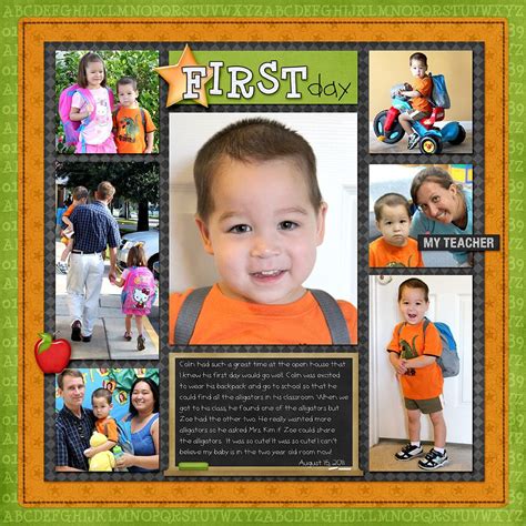 First Day Of School Layouts Preschool Scrapbook School Scrapbook