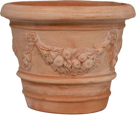 Biscottini Terracotta blumentopf groß 40x40x30 cm Amphore Garten auf