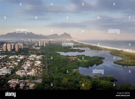 Aerial View Of Marapendi Lagoon And Reserve At Barra Da Tijuca At