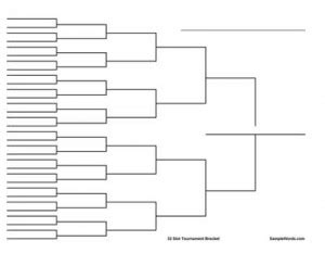 Free Printable 32 Team Tournament Bracket - Wide Version