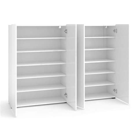 Maestro High Gloss Shoe Cabinet 4 Doors 10 Shelves In White Furniture In Fashion