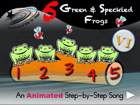 Animated Song 5 Green And Speckled Frogs Vi By Teach Simple