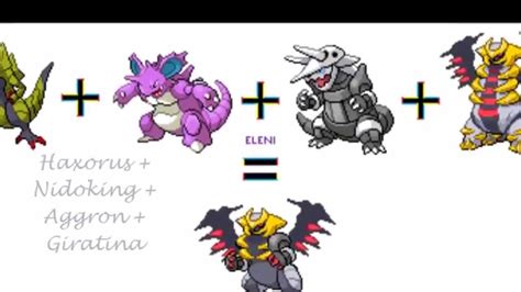 Making A Pokémon Fusion Haxorusnidokingaggrongiratina Youtube