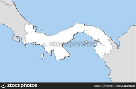 Map of Panama. Political map of Panama with the several provinces. — Stockphotos.com