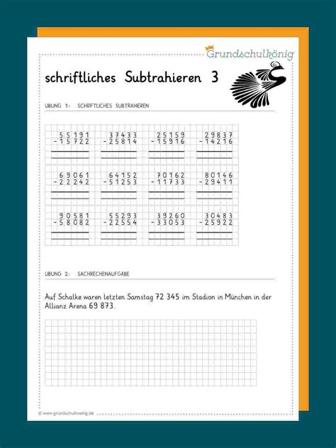 Subtraktion Mit Mehreren Subtrahenden Arbeitsblatt