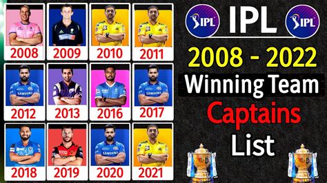 Ipl Winning Captains List Of All Seasons From 2008 2022 Ipl All