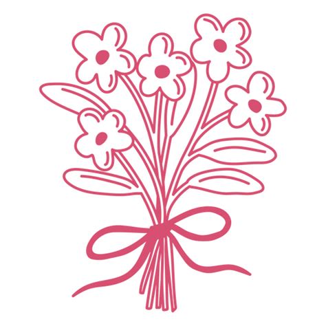 Pink Flower Bouquet Filled Stroke Png And Svg Design For T Shirts