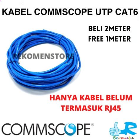 Jual KABEL CAT6 COMMSCOPE KABEL UTP DATA LAN 2 METER BLUE FREE