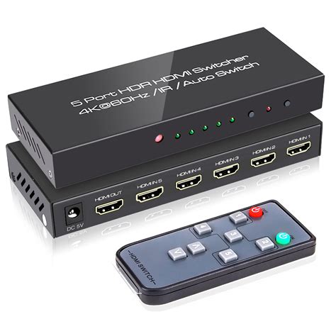 Roofull Port K Hdmi Switch With Remote Premium In Out K Hz