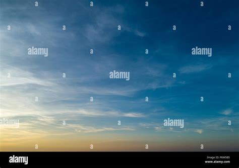 blue  orange sunset sky  clouds stock photo alamy