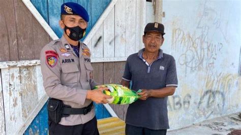 Ringankan Beban Masyarakat Polres Bangka Salurkan Bantuan Sembako