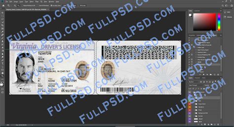 Download Usa Virginia Driver License V2 Psd File Photoshop Template