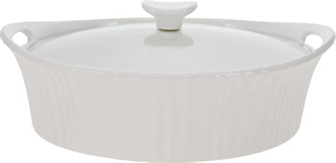 Corningware French White 25 Quart Oval Casserole With Glass Lid Home And Kitchen