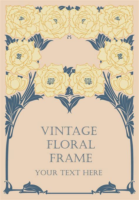 Vintage Decorative Floral Frame Background 36280502 Vector Art At Vecteezy