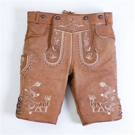 Distinctive Trachten Style Shaded Wild Brown Lederhosen Men