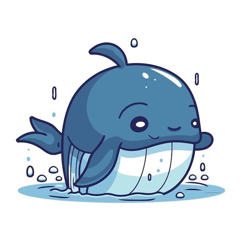 Chouette Baleine De Dessin Anim Nageant Dans L Eau Illustration