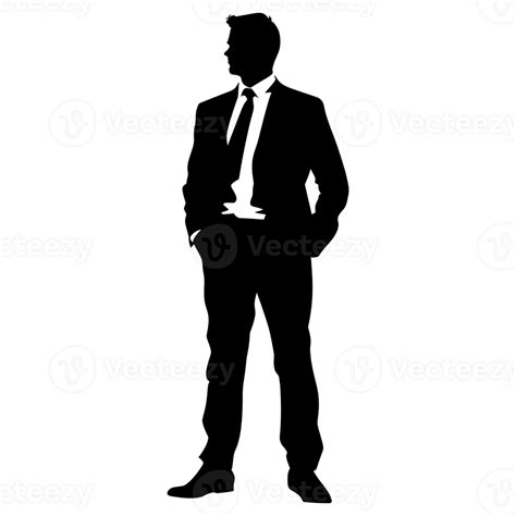 Ai Generated Silhouette Business Man Full Body Black Color Only 36464405 Png