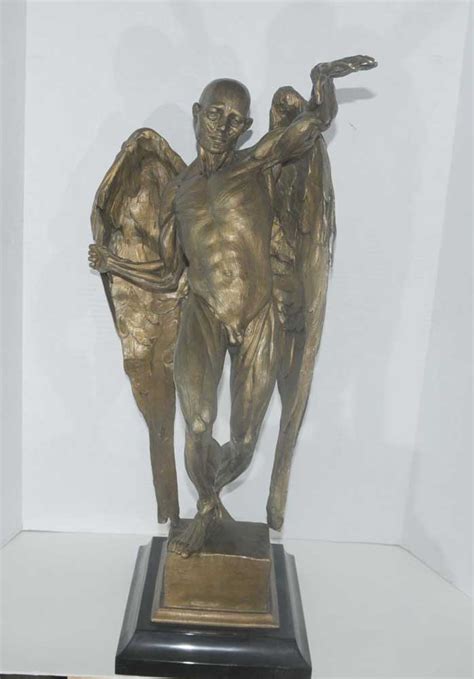 Large Bronze Statue Lucifer Satan Devil Figure Male Nude Art