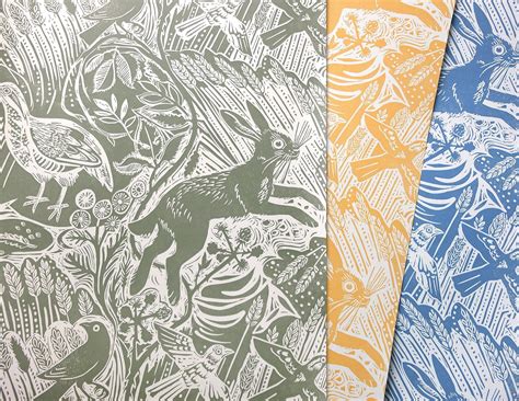 Harvest Hare Wallpaper Mark Hearld St Judes Fabrics And Wallpapers