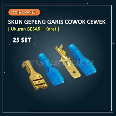 Skun Gepeng Garis Cowok Cewek Ukuran Besar Karet Pcs Sekun Soket