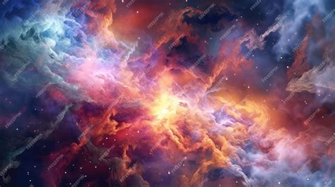 Premium Ai Image Giant Nebulae And Galaxies Float In Space In The