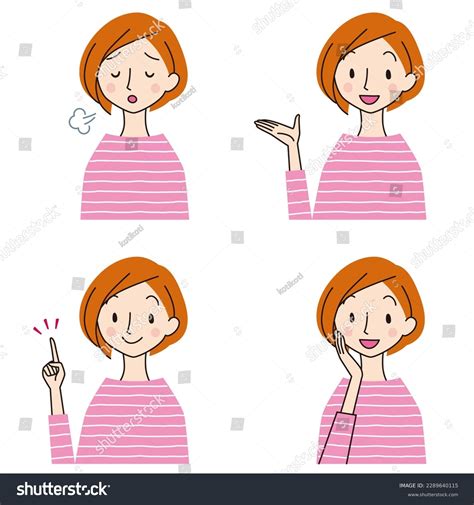 Set Female Facial Expressions Posesface Stock Illustration 2289640115 | Shutterstock