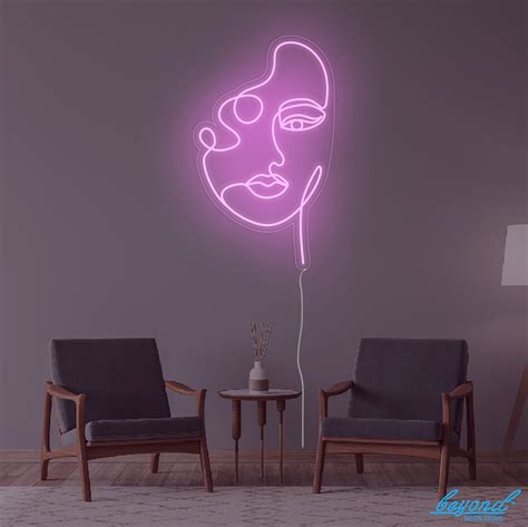 Abstract Women Face Led Neon Sign