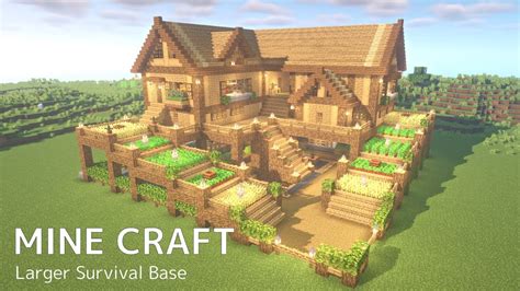 【マイクラ建築】サバイバルに必要な要素を詰め込んだ大きめサバイバル拠点の作り方【minecraft】how To Build A Larger Survival Base Youtube