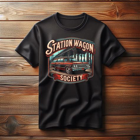 Station Wagon Society Sws004 Wagon By The Bridge Black T Shirt