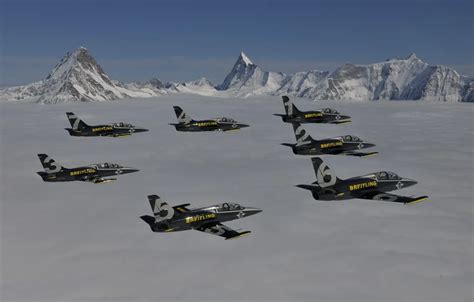 Wallpaper Clouds The Plane Mountains Jet Breitling Breitling Jet