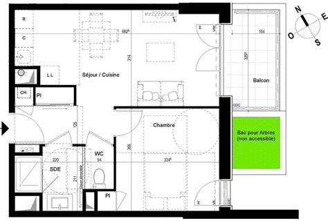 Plan Appartement T2 De 40 77 M² Neuf Résidence « Eléments à Chambray