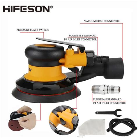 HIFESON Pneumatic Sander Polisher With Vacuuming 5 125mm Car Paint Care