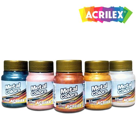 Kit Tintas Met Licas Acrilex Metal Colors Ml Elo