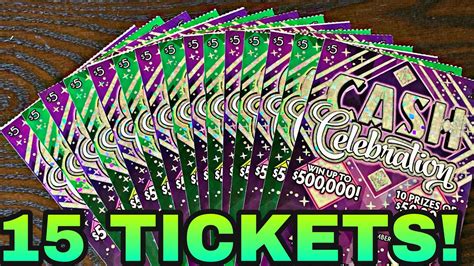 PLAYING 15 SCRATCH OFF TICKETS IN A ROW 5 CASH CELEBRATION FROM THE