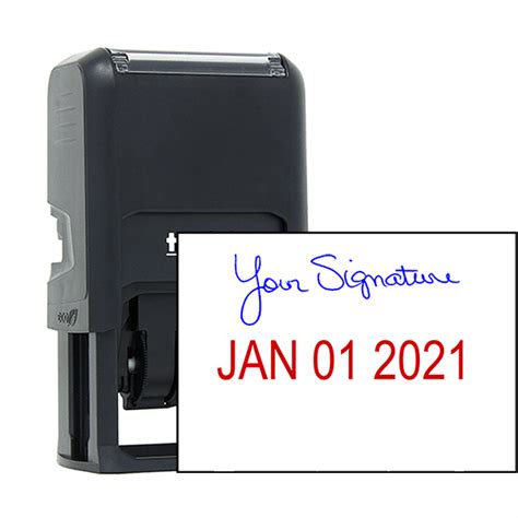 Date and Signature Self-Inking Rubber Stamp