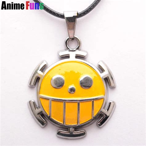 Anime One Piece Luffy Trafalgar Law Smile face Choker Necklace Pendant ...