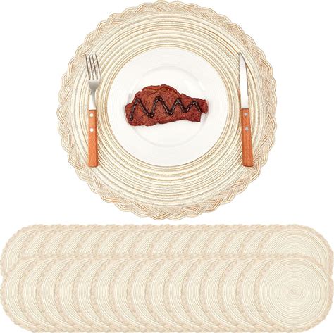 Amazon Tioncy Large 15 Inch Round Braided Placemats Boho Placemats