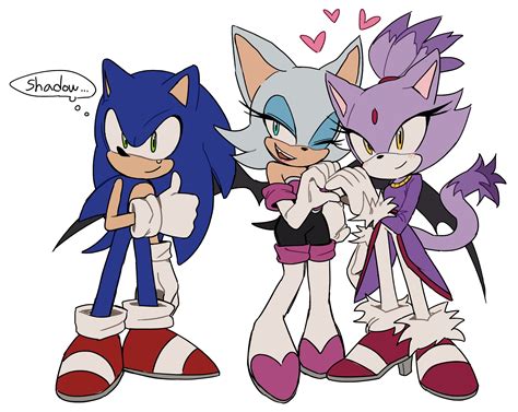 Sonic The Hedgehog Blaze The Cat And Rouge The Bat Sonic Drawn By