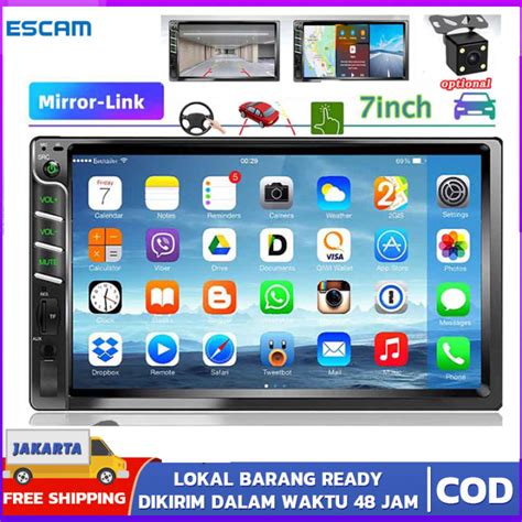 Stok Lokalescam Double Din Mobil Inch B Radio Mobil Universal