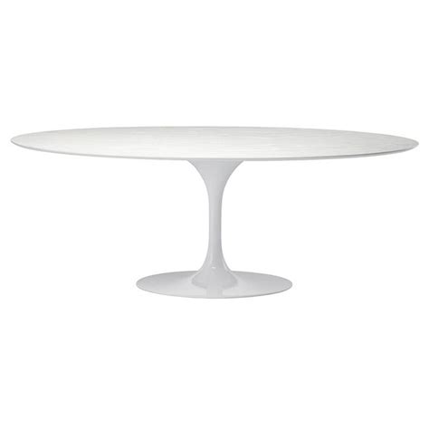 Pedestal Dining Table 77 Oval White Marble - Designdistrict
