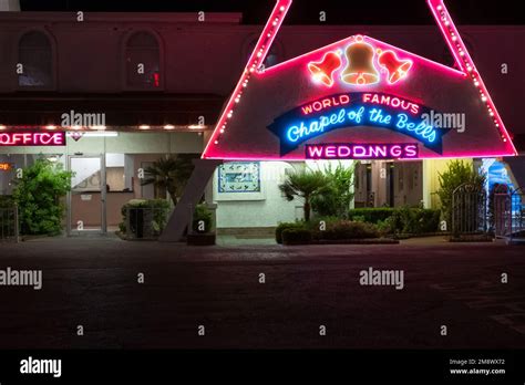 Chapel Of The Bells Wedding Chapel By Night On Las Vegas Boulevard In