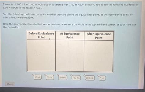 Solved A Volume Of Ml Of M Hcl Solution Is Titrated Chegg