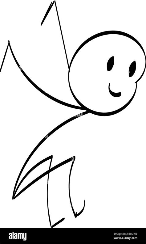 Vector Stickman Character Illustration Sketch Stick Figure Isolated