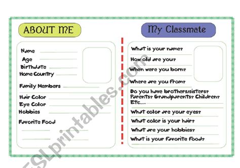 Describe Your Classmate Esl Worksheet By Adri37