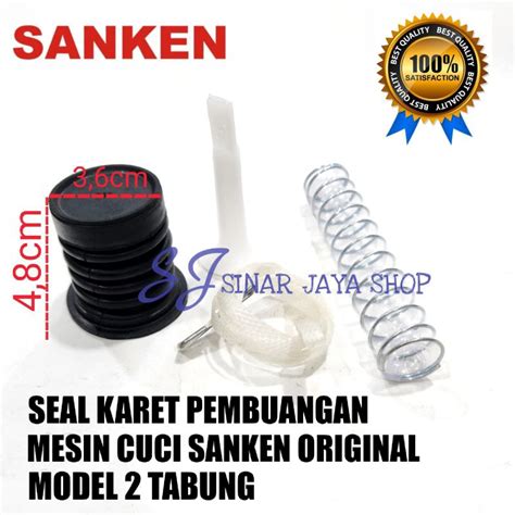 Jual SEAL KARET PEMBUANGAN MESIN CUCI SANKEN 2 TABUNG ORIGINAL 1 SET