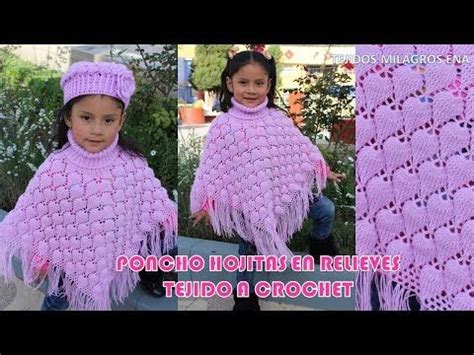 Poncho Hojitas En Relieves PARTE 1 Tejido A Crochet Con Indicaciones