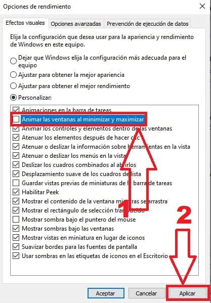 Desactivar Las Animaciones De Ventanas En Windows