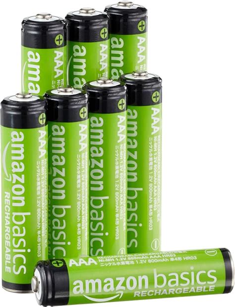 Amazon Basics NiMh Piles rechargeables AAA pré chargées Lot de 8