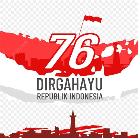 76 Tahun Indonesia Merdeka Banner 17 Agustus 1945 Transparente PNG